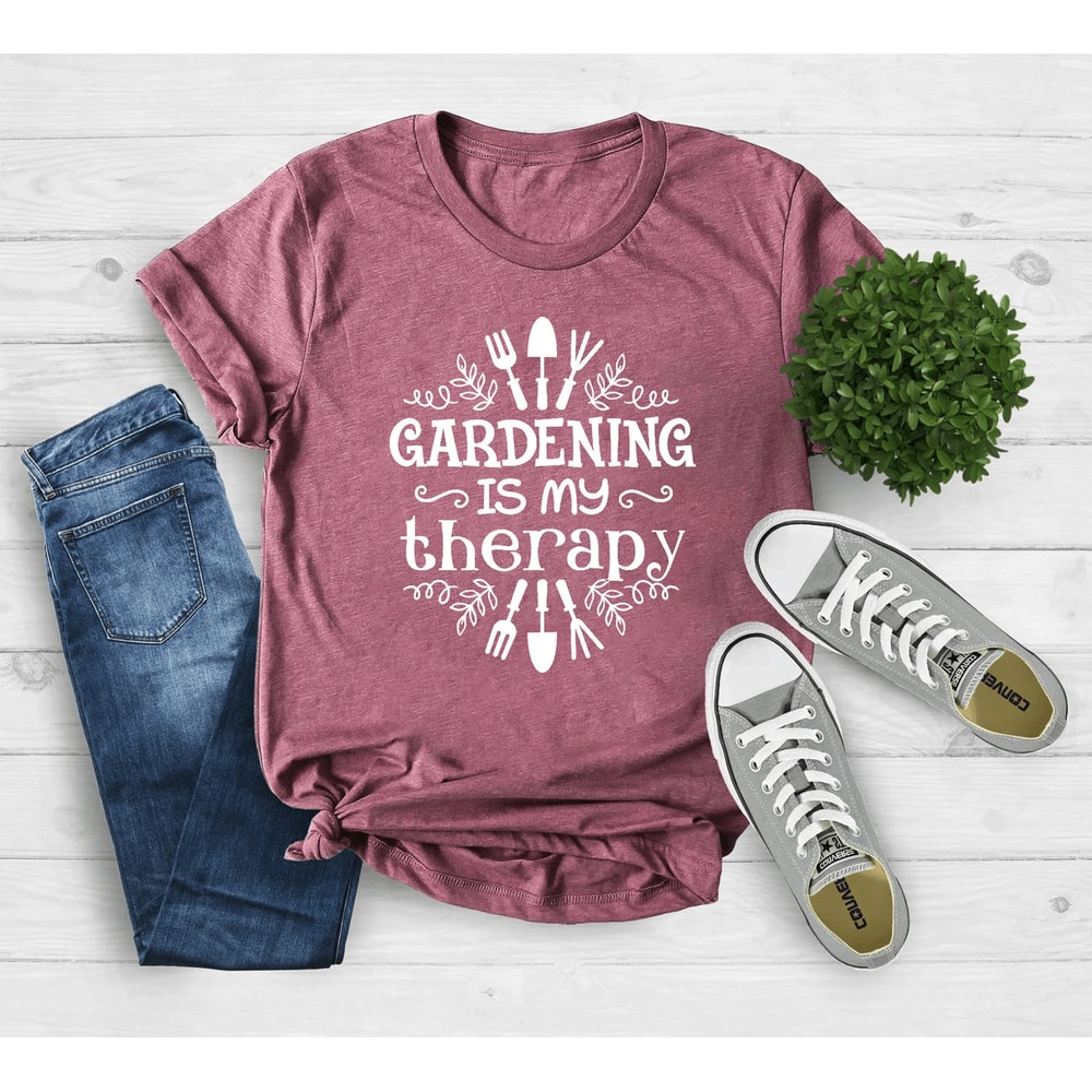 Gardening Is My Therapy Shirt Perfect For Gardeners 0