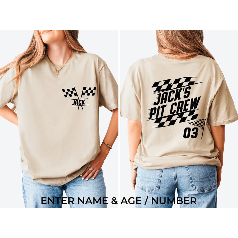 Personalized Racing Shirt Custom Pit Crew Family Tee 0