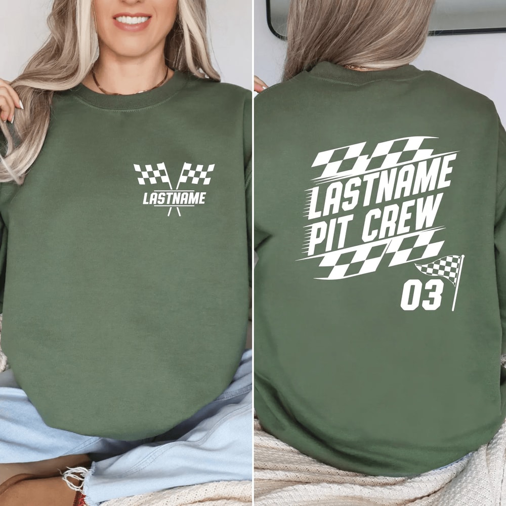 Personalized Racing Shirt Custom Pit Crew Family Tee 2