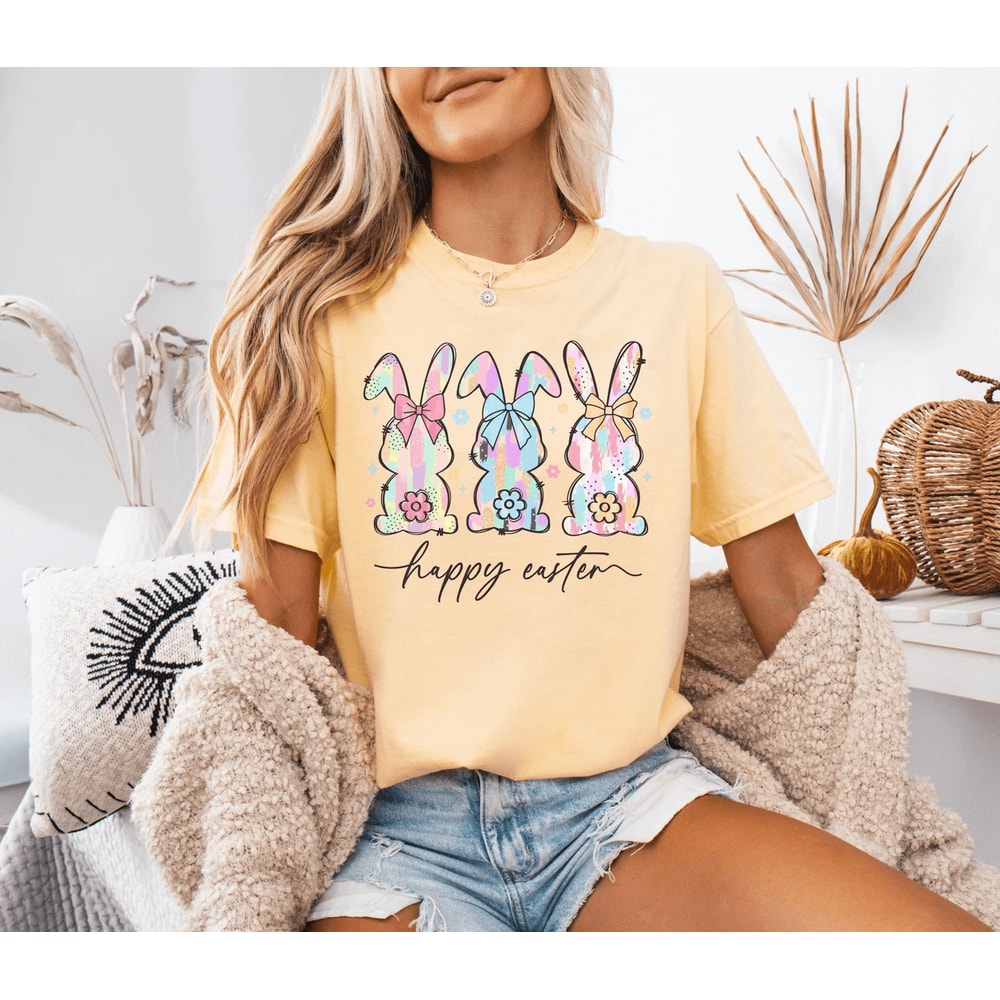 Comfort Colors Easter Bunny Tee Womens Pastel Shirt 1