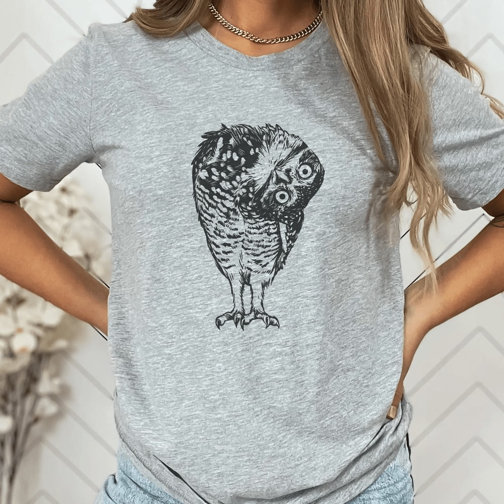 Linocut Owl Shirt Dark Academia Comfort Colors Tee 0