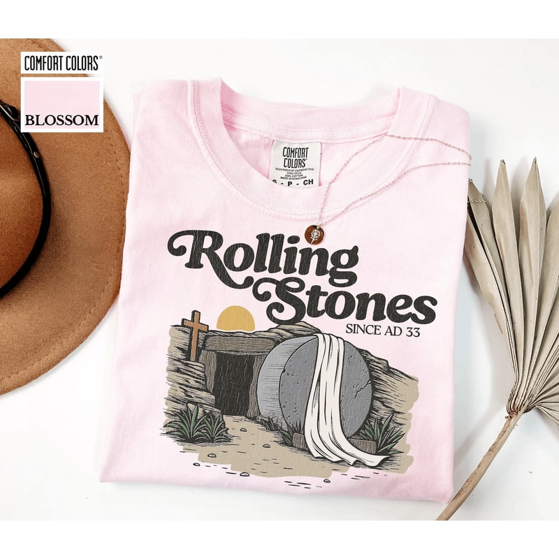 Rolling Stones Christian Tee Comfort Colors Easter Shirt 0