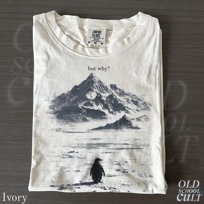 Lone Penguin Mountain Meme Shirt 90s Graphic Tee 0
