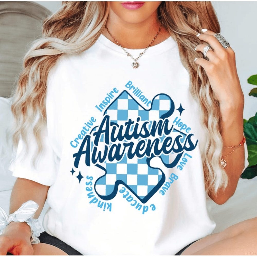 Autism Awareness Puzzle Heart Shirt Compassion Support Tee Inclusive Gift 1