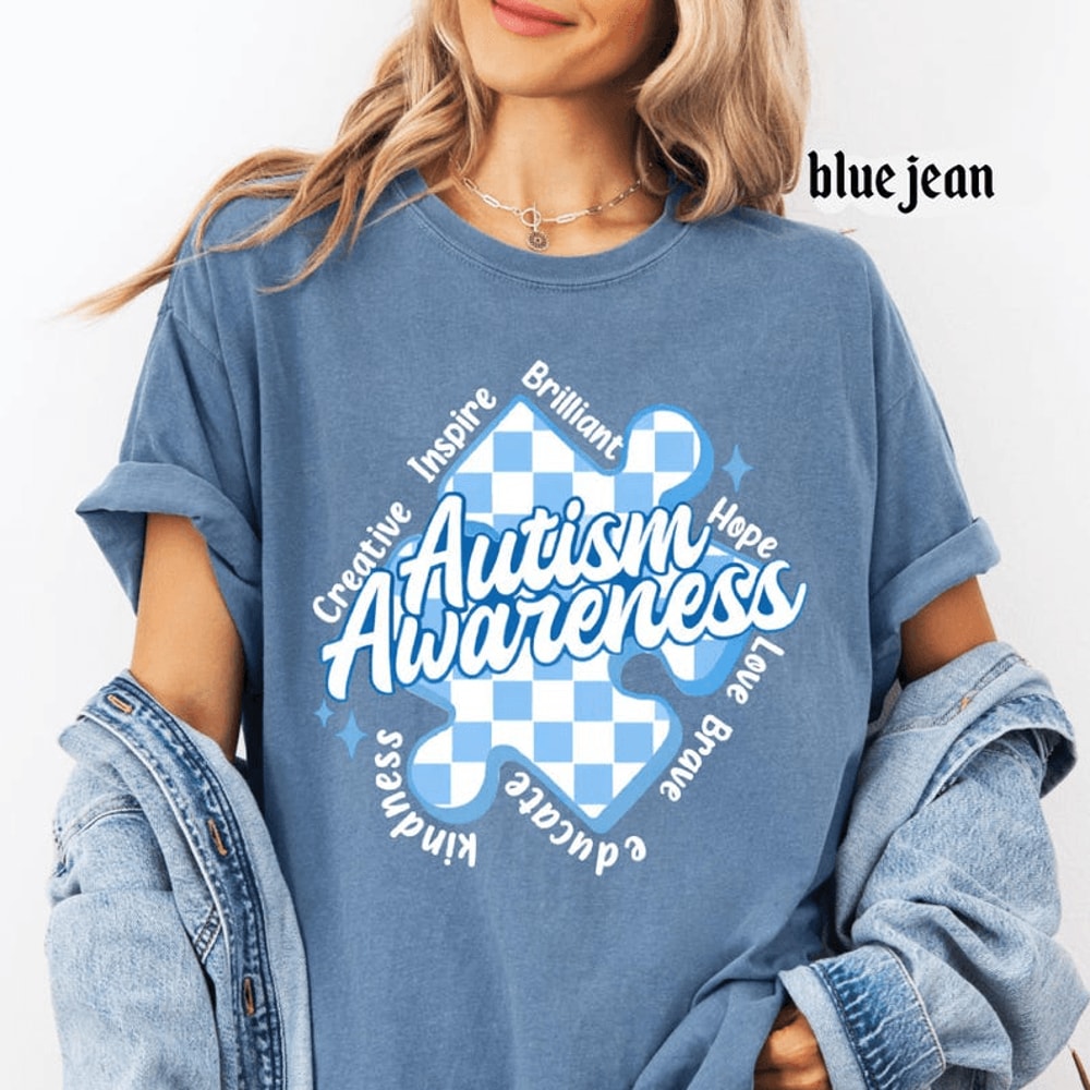 Autism Awareness Puzzle Heart Shirt Compassion Support Tee Inclusive Gift 6