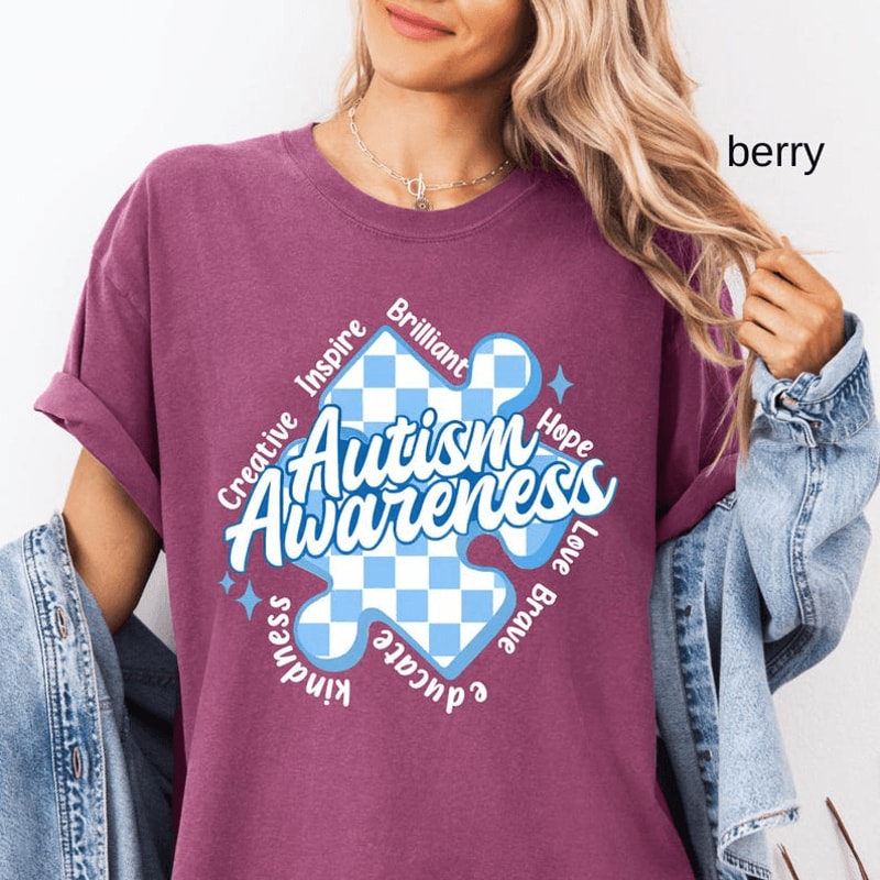 Autism Awareness Puzzle Heart Shirt Compassion Support Tee Inclusive Gift 7