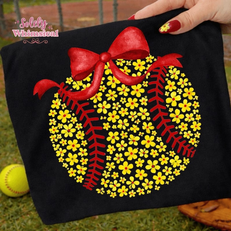 Floral Softball PNG Softball Mama Bow Sublimation Design 3