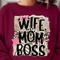 Wife Mom Boss Shirt Trendy Leopard Bow Mom Boss Sweatshirt 2