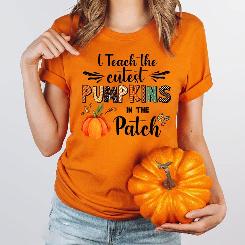 Teacher Fall Sweatshirt Pumpkin Teacher Halloween Shirt Gift 1