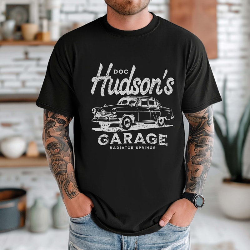 Doc Hudson Garage Shirt Classic Car Enthusiast Mechanic Tee Auto Lover Gift 0