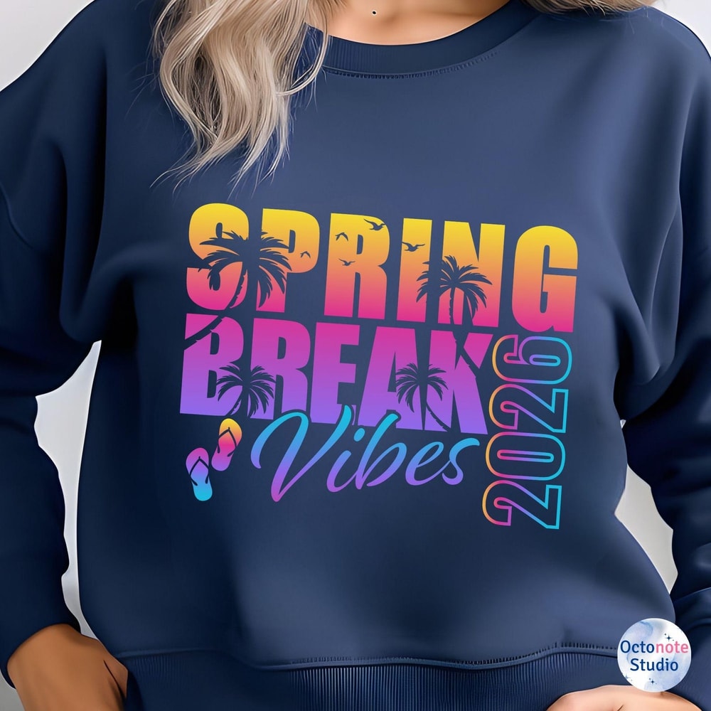 Spring Break Vibes Shirt Colorful Retro Vacation Beach Trip Graphic Tee 1