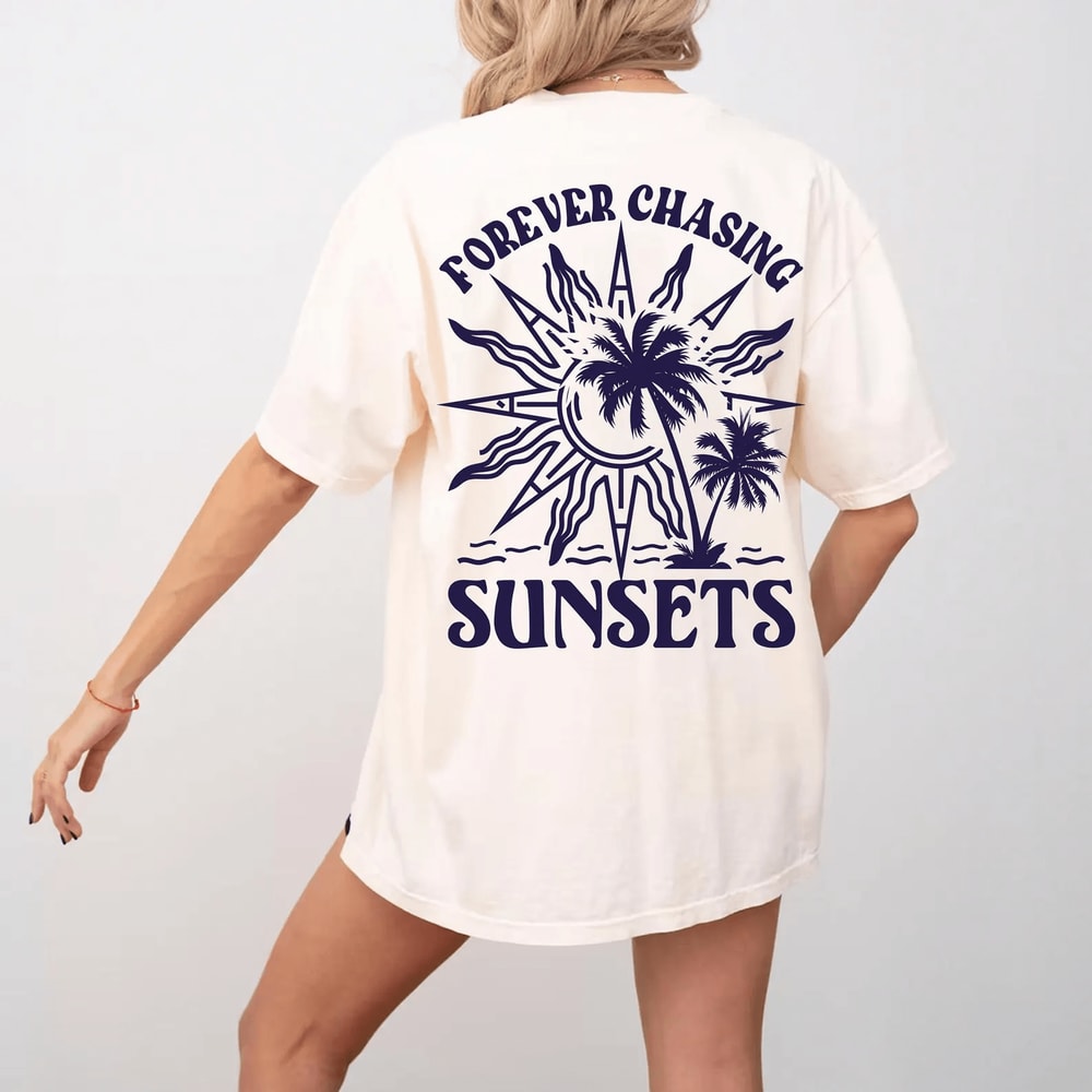 Coconut Girl Sunset Oversized Beach TShirt 3