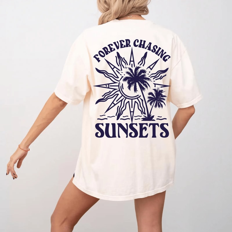 Coconut Girl Sunset Oversized Beach TShirt 3