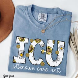 icu nurse shirt daisy intensive care unit graphic tee nurse gift