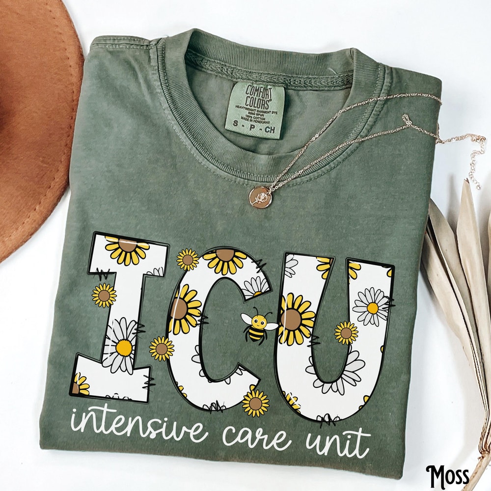 ICU Nurse Shirt Daisy Intensive Care Unit Graphic Tee Nurse Gift 1