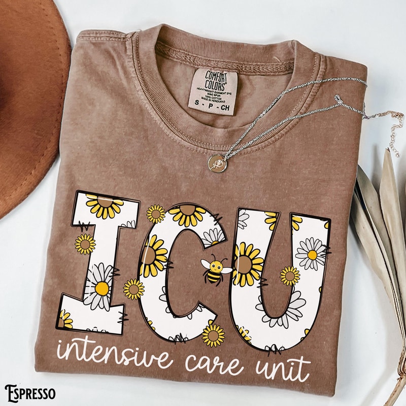 ICU Nurse Shirt Daisy Intensive Care Unit Graphic Tee Nurse Gift 2