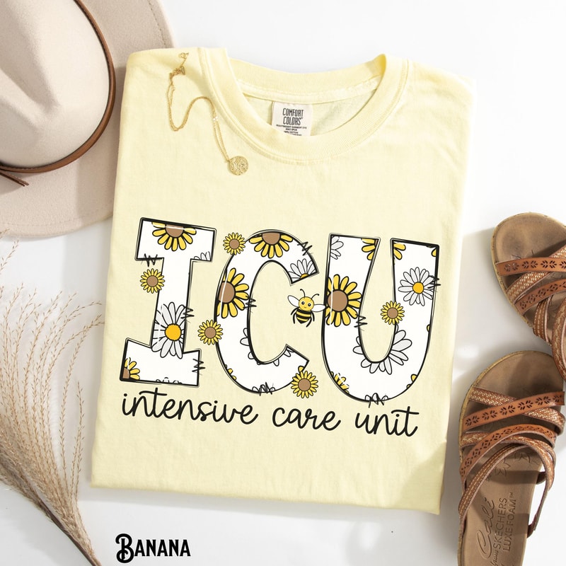 ICU Nurse Shirt Daisy Intensive Care Unit Graphic Tee Nurse Gift 4