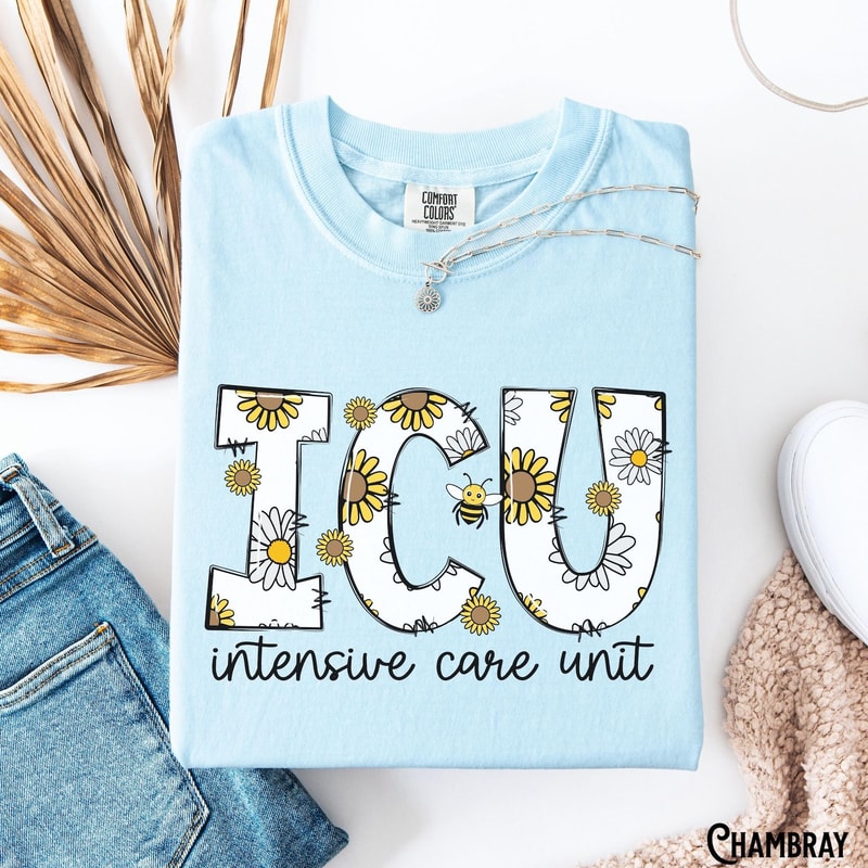 ICU Nurse Shirt Daisy Intensive Care Unit Graphic Tee Nurse Gift 5