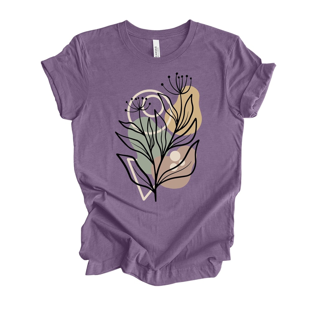 Abstract Floral Shirt Boho Minimalist Flower Graphic Tee Artistic Aesthetic Gift 2