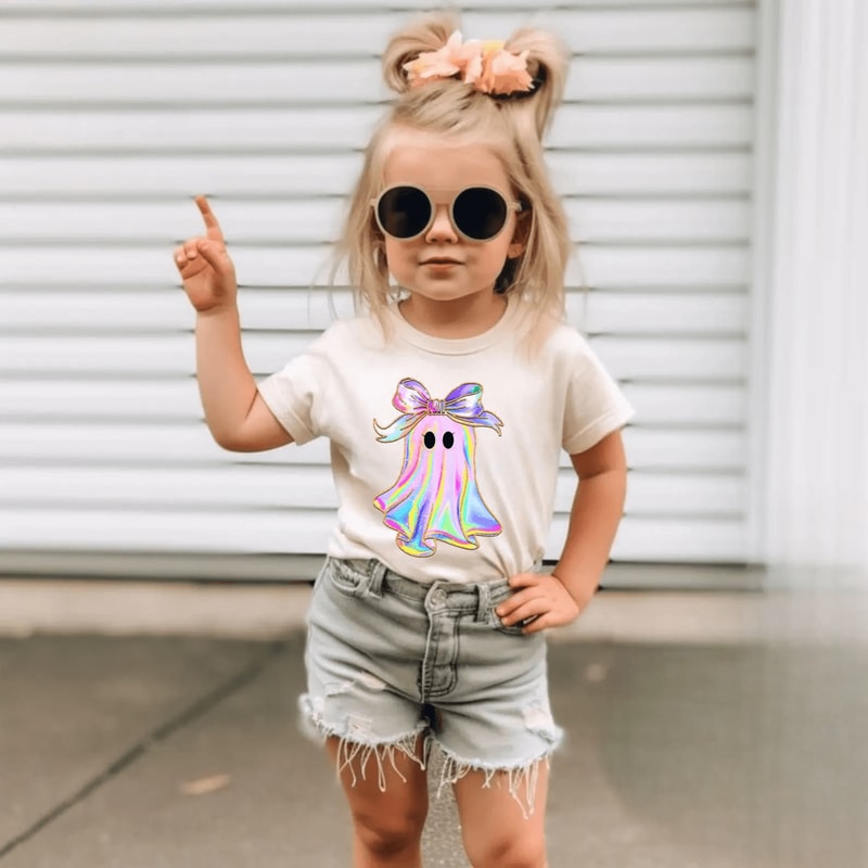 Halloween Girls Ghost Shirt Toddler Tee 1