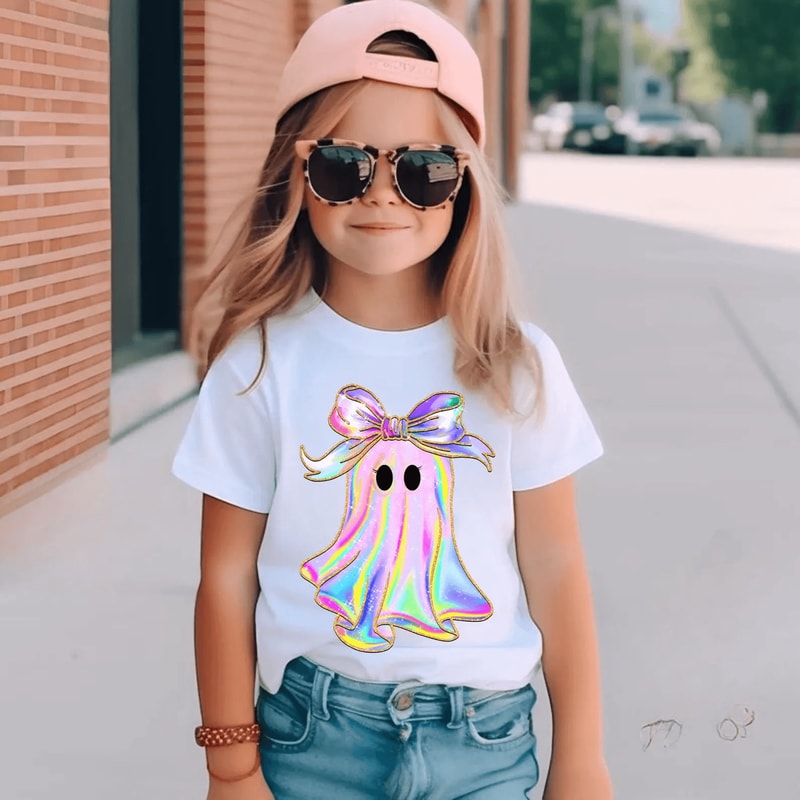 Halloween Girls Ghost Shirt Toddler Tee 2