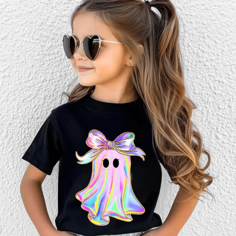 Halloween Girls Ghost Shirt Toddler Tee 3