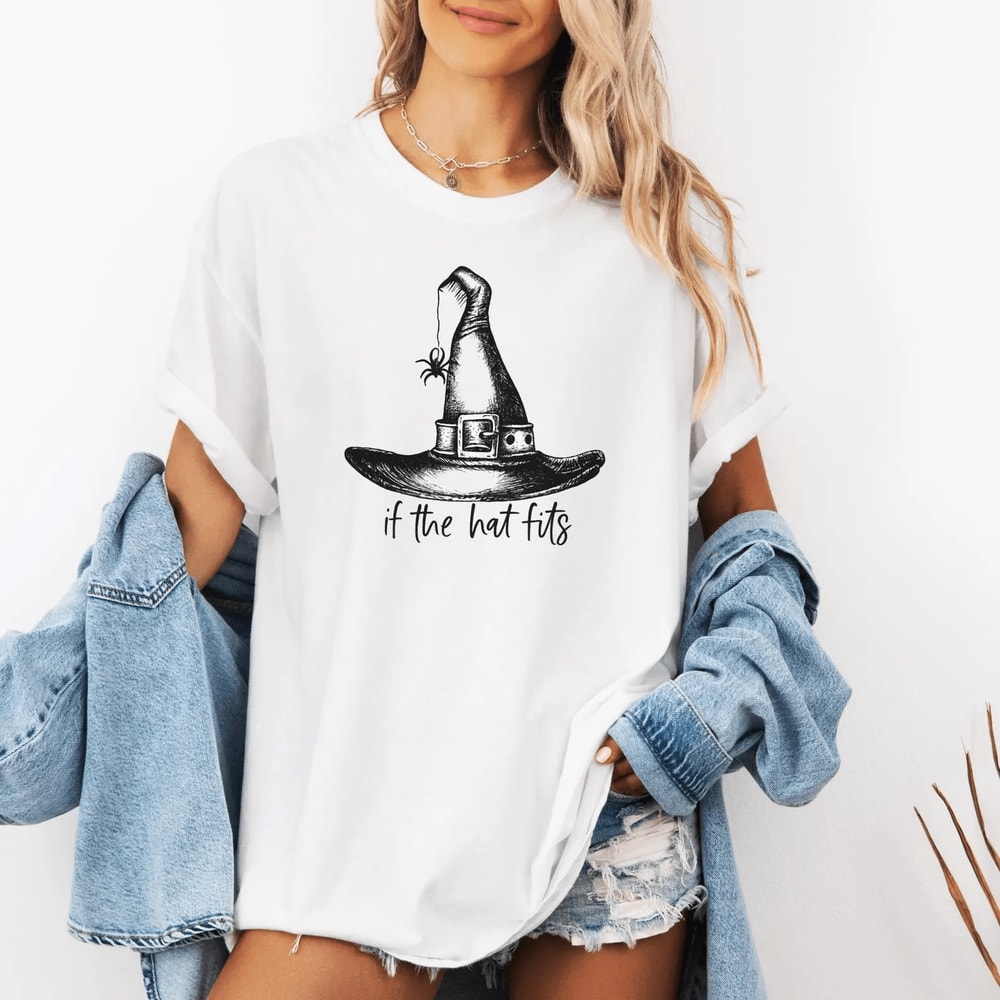 If The Hat Fits Witch Shirt Halloween Tee 1