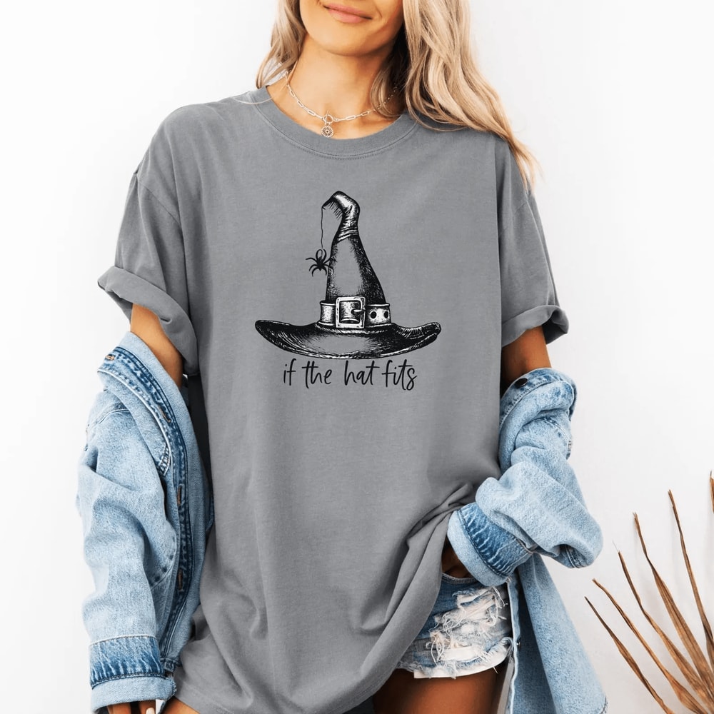 If The Hat Fits Witch Shirt Halloween Tee 3