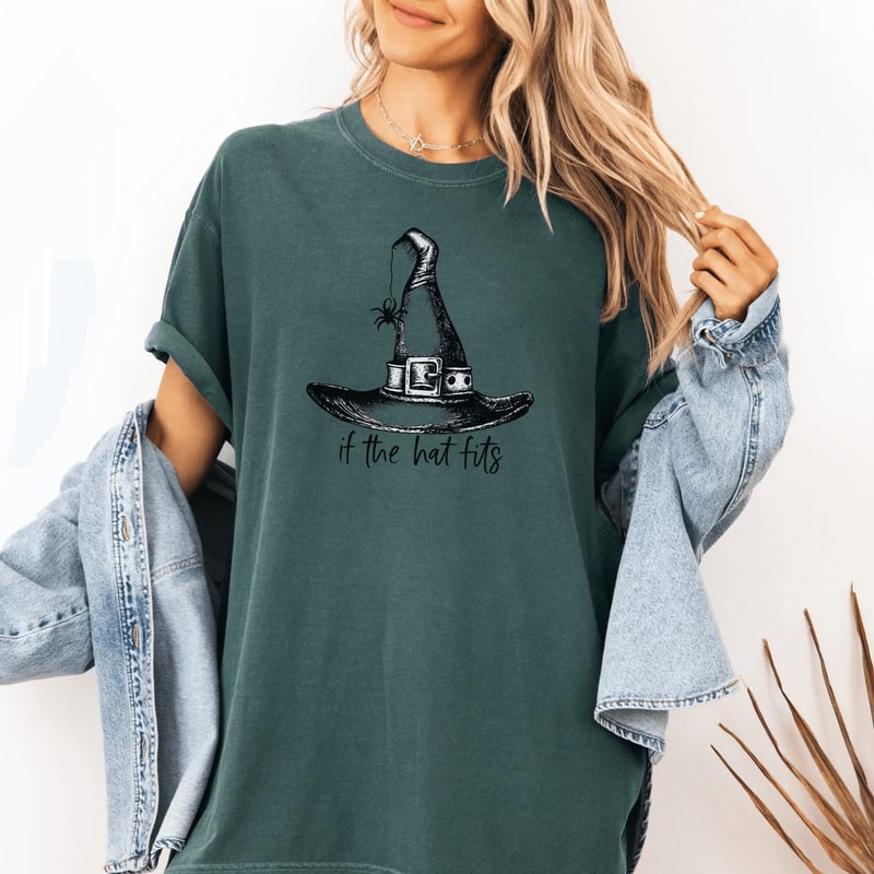 If The Hat Fits Witch Shirt Halloween Tee 5