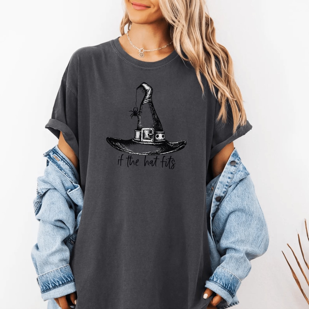 If The Hat Fits Witch Shirt Halloween Tee 6