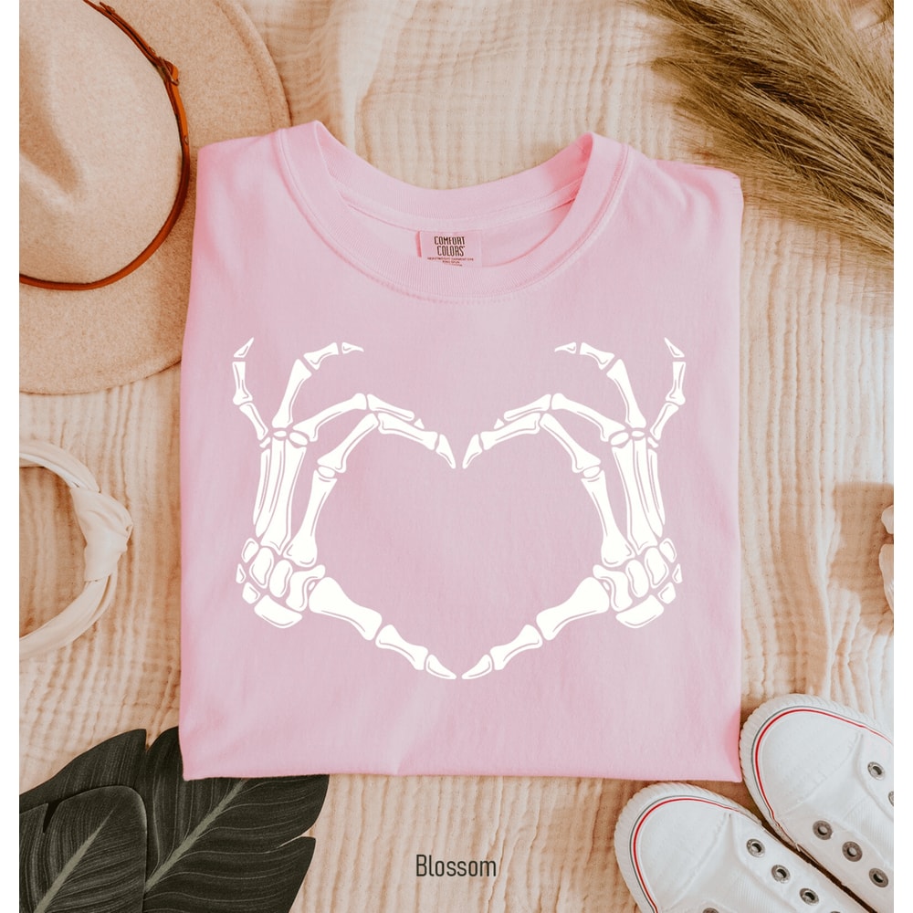 Skeleton Hand Shirt Comfort Colors Halloween Tee 1