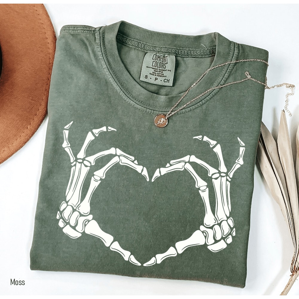 Skeleton Hand Shirt Comfort Colors Halloween Tee 2