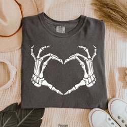 skeleton hand shirt comfort colors halloween tee