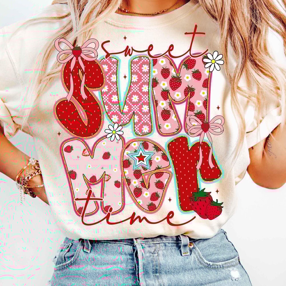 Summer Vibes Shirt Strawberry Cute Graphic Tee Trendy Fruit Summer Outfit Gift 3