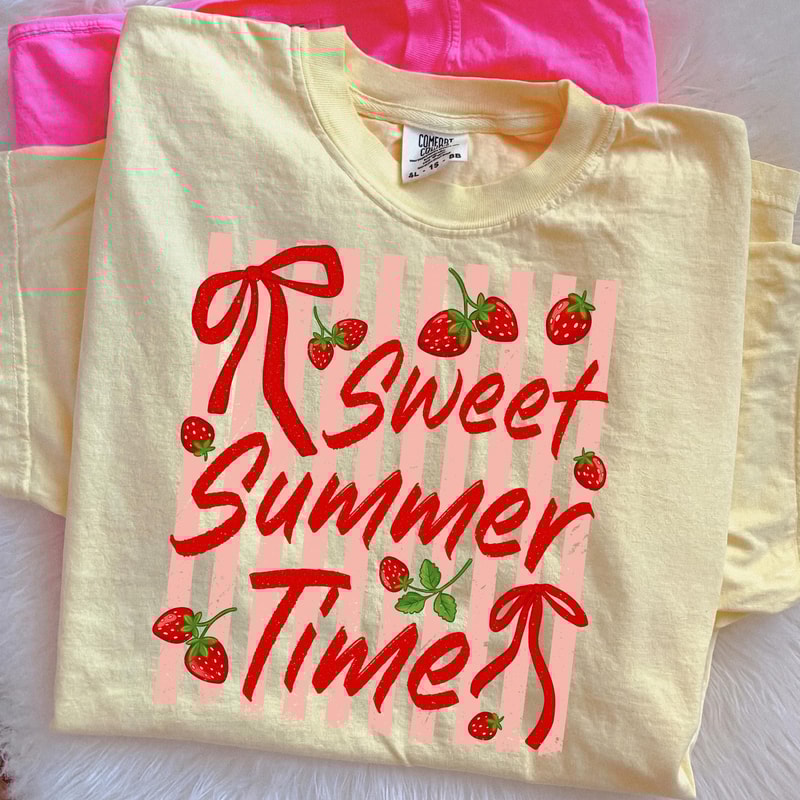 Sweet Summer Time Shirt Strawberry Cute Graphic Tee Trendy Summer Outfit Gift 0