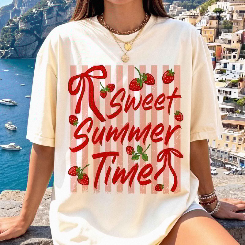 Sweet Summer Time Shirt Strawberry Cute Graphic Tee Trendy Summer Outfit Gift 2