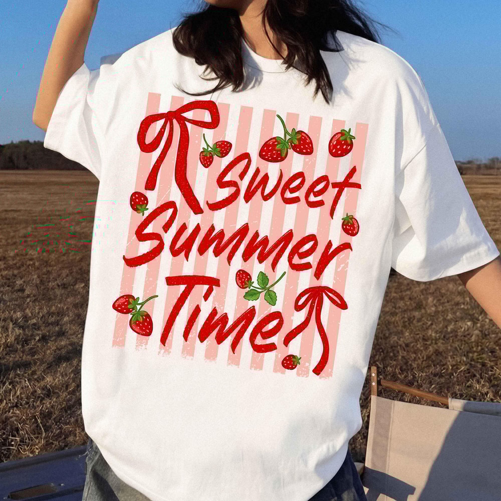 Sweet Summer Time Shirt Strawberry Cute Graphic Tee Trendy Summer Outfit Gift 4