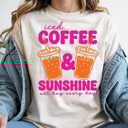 iced coffee and sunshine shirt cute coffee lover summer graphic tee gift