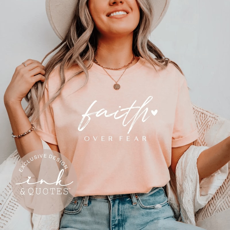 Faith Over Fear Shirt Comfort Colors Tee Inspirational Christian Easter Graphic Shirt For Women 1