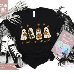 spooky season pumpkin sweatshirt – vintage ghost & pumpkin halloween graphic cozy fall pullover