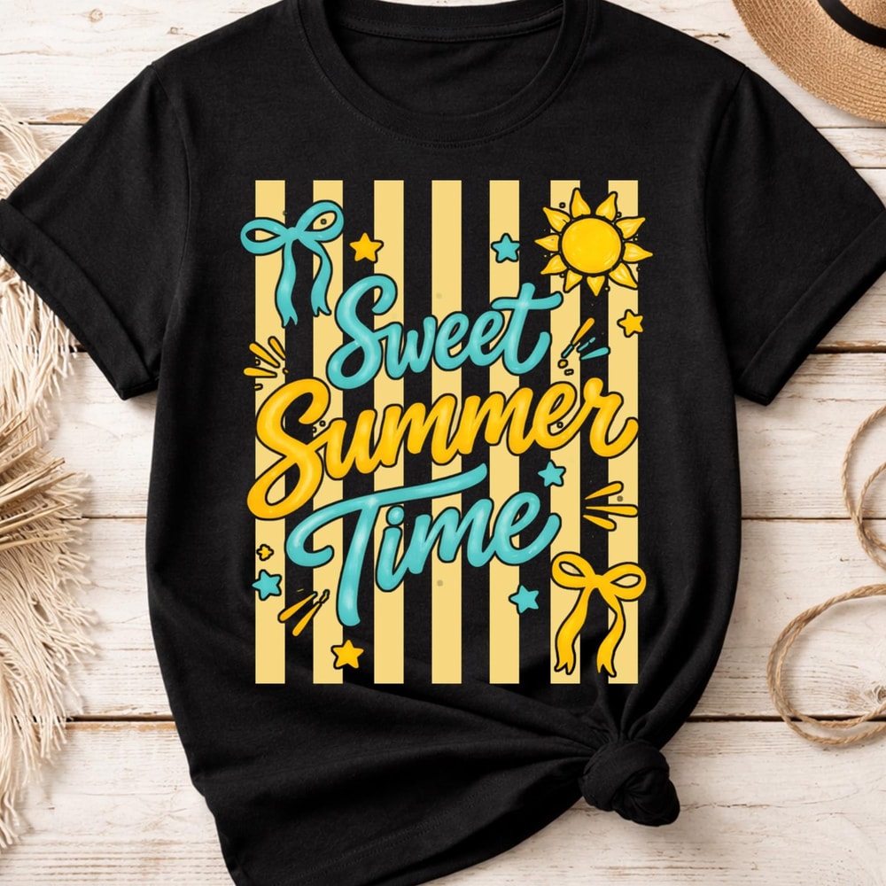 Sweet Summer Time Shirt Retro Sunshine Graphic Tee Cute Summer Outfit Gift 3