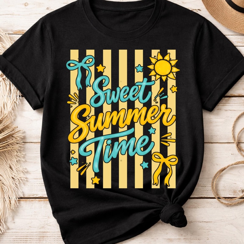 Sweet Summer Time Shirt Retro Sunshine Graphic Tee Cute Summer Outfit Gift 3