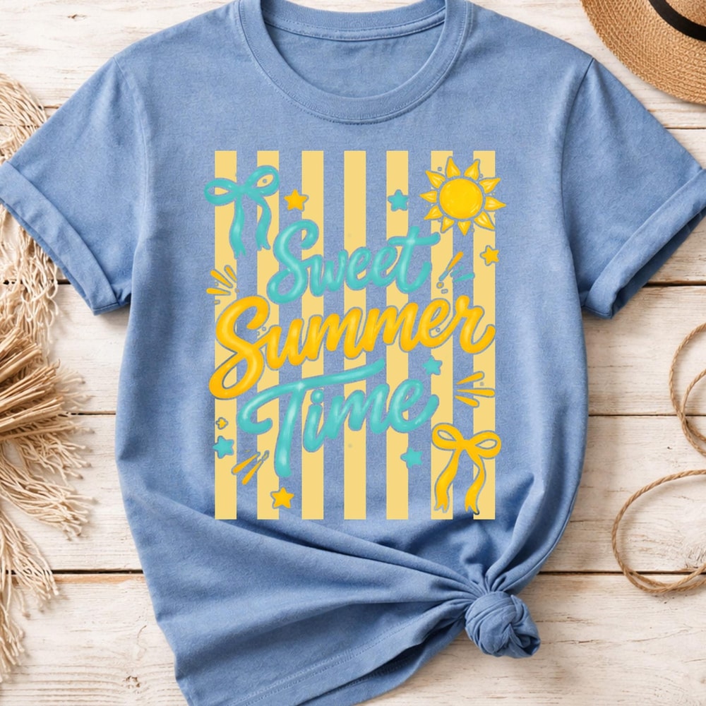 Sweet Summer Time Shirt Retro Sunshine Graphic Tee Cute Summer Outfit Gift 4