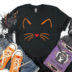 cute cat halloween shirt – funny black cat spooky graphic tee halloween gift for cat lovers