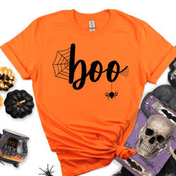 boo halloween shirt – funny witch trick or treat graphic tee cute spooky gift for women