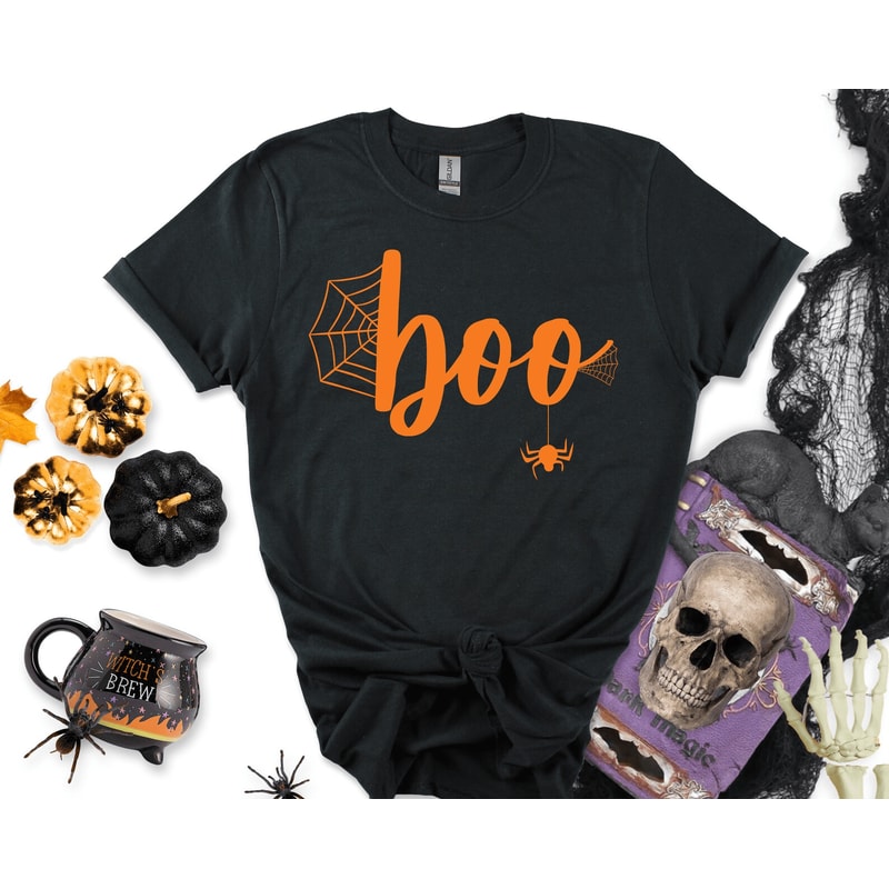 Boo Halloween Shirt Funny Witch Trick Or Treat Graphic Tee Cute Spooky Gift For Women 1