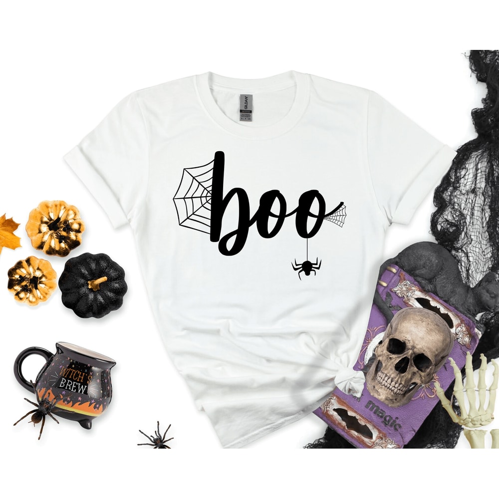 Boo Halloween Shirt Funny Witch Trick Or Treat Graphic Tee Cute Spooky Gift For Women 3