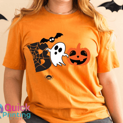 boo ghost halloween shirt for women – funny spooky graphic tee cute halloween gift top