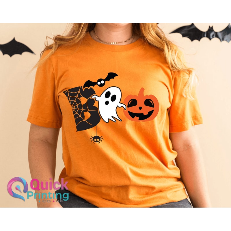 Boo Ghost Halloween Shirt For Women Funny Spooky Graphic Tee Cute Halloween Gift Top 0
