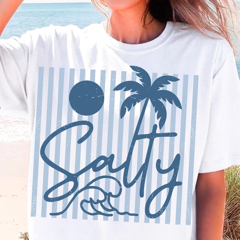 Salty Shirt Coastal Beach Vibes Graphic Tee Ocean Lover Summer Outfit 0